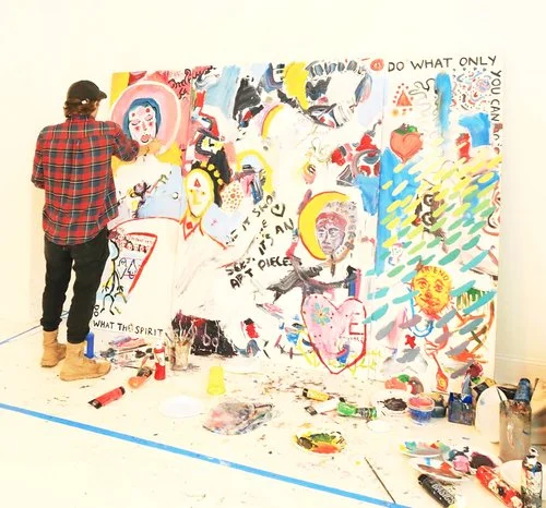 Nate Giordano adding finishing touches to his open collaboration with OFFLINE attendees.