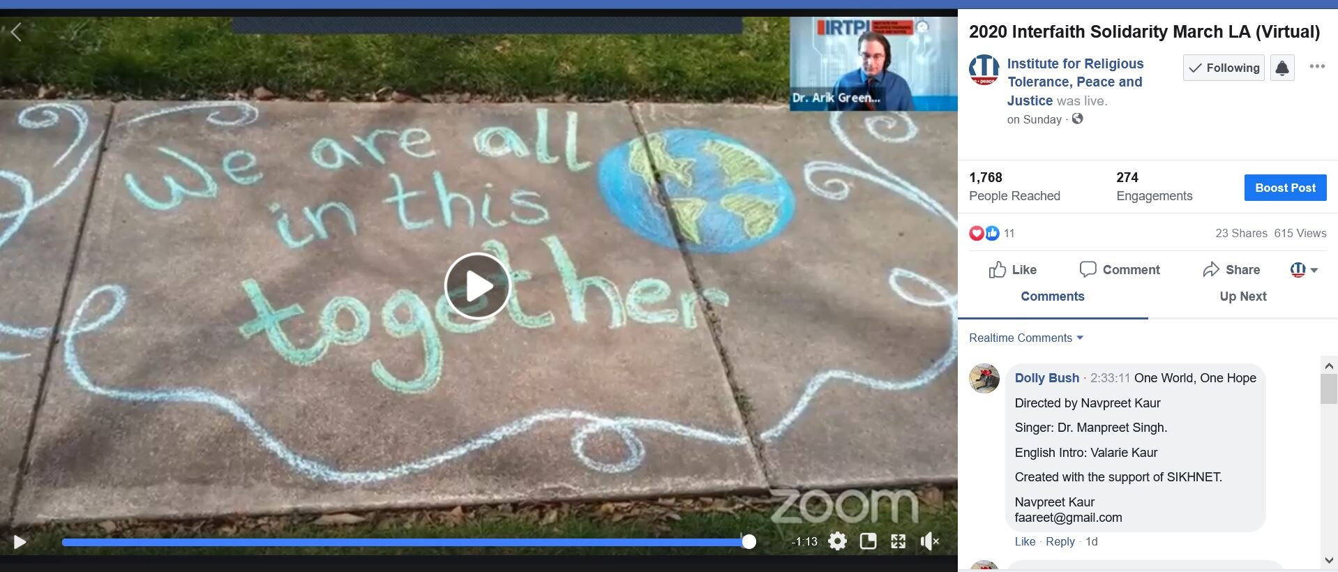 Dr. Greenberg delivers powerful speech at 5th Annual Interfaith Solidarity March LA 9/13/20