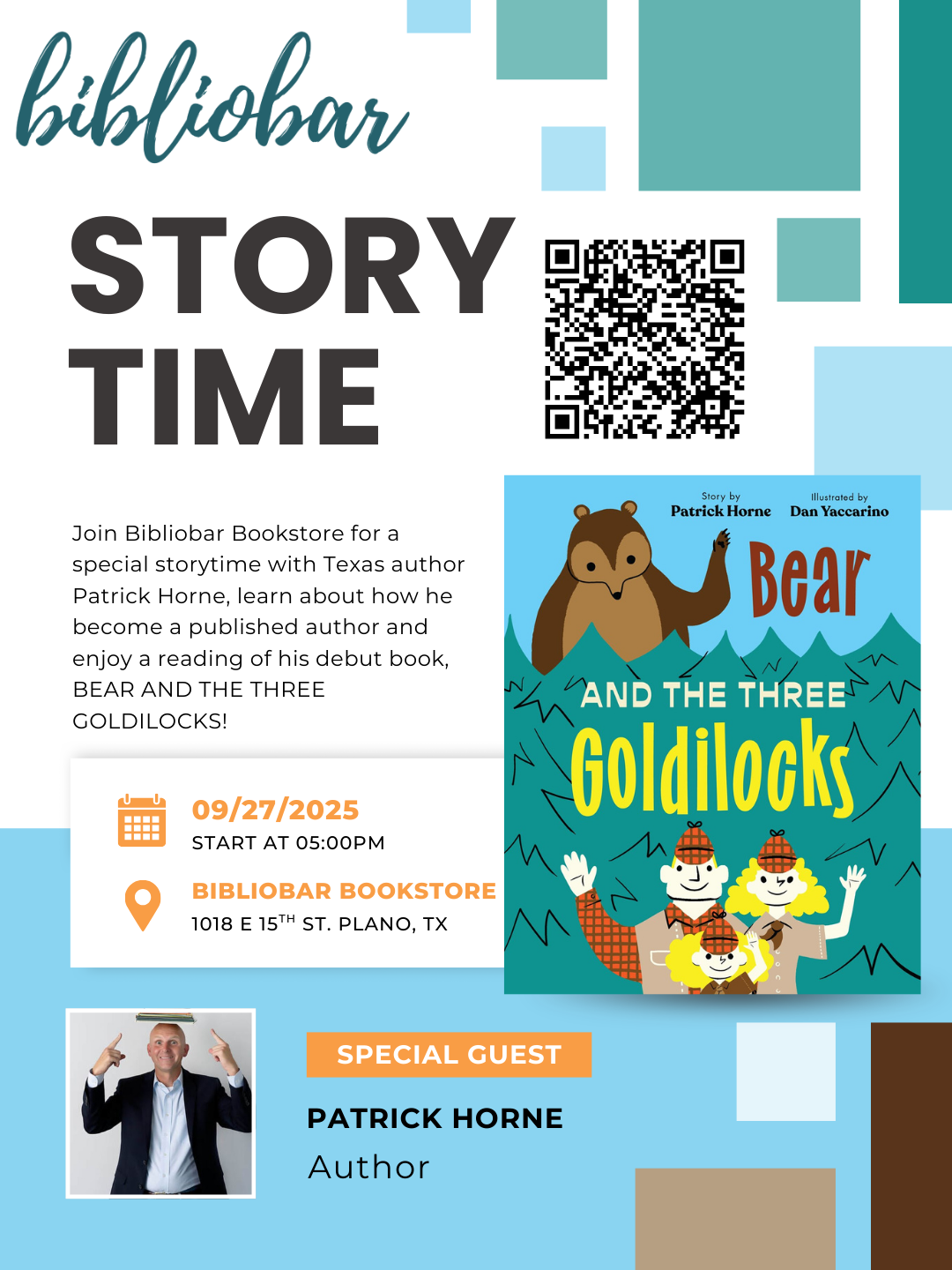 🐻✨ Oh Bear-y, It’s Storytime! ✨🐻 with Texas Author Patrick Horne