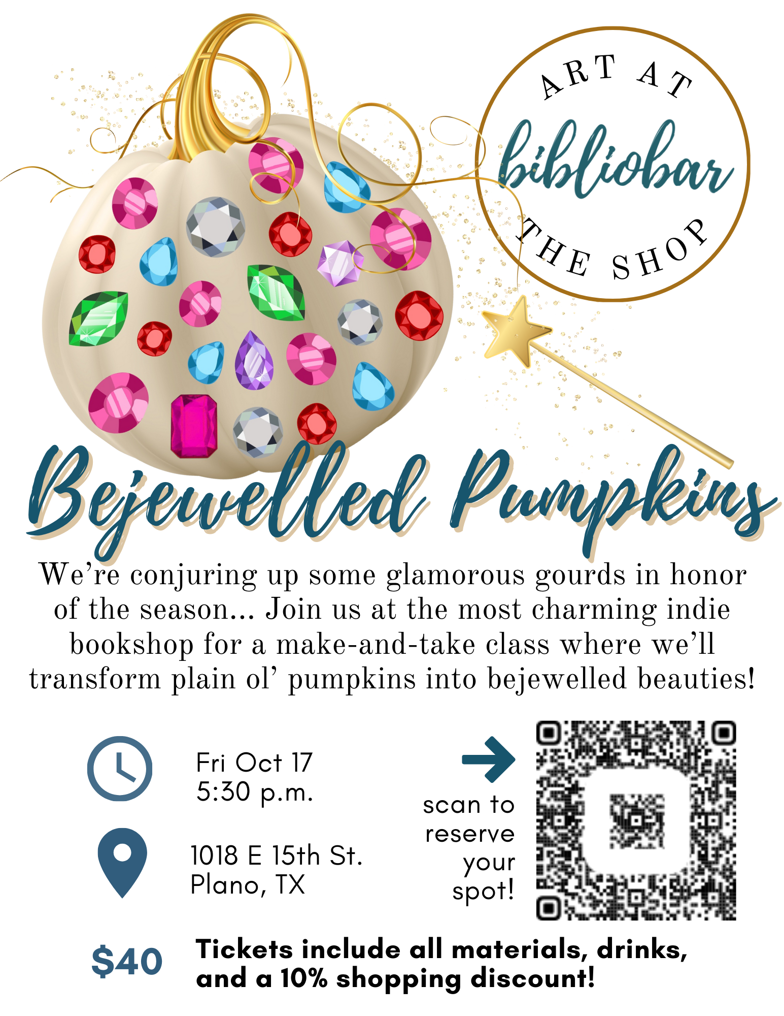 Art at the Shop-✨🎃 Glam up your gourds at Bibliobar! 🎃✨