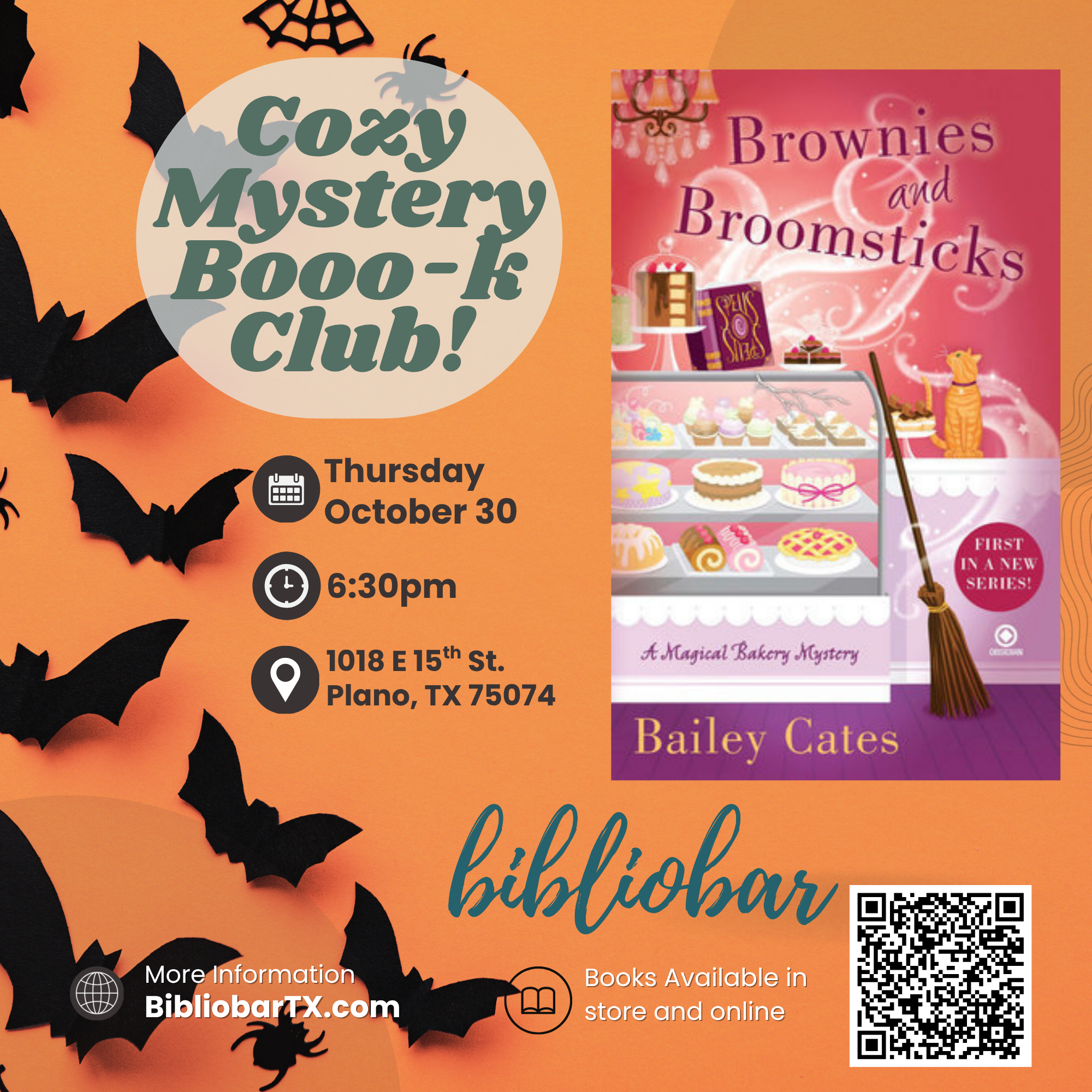 VIRTUAL Cozy Mystery Booo-k Club-Brownies &amp; Broomsticks