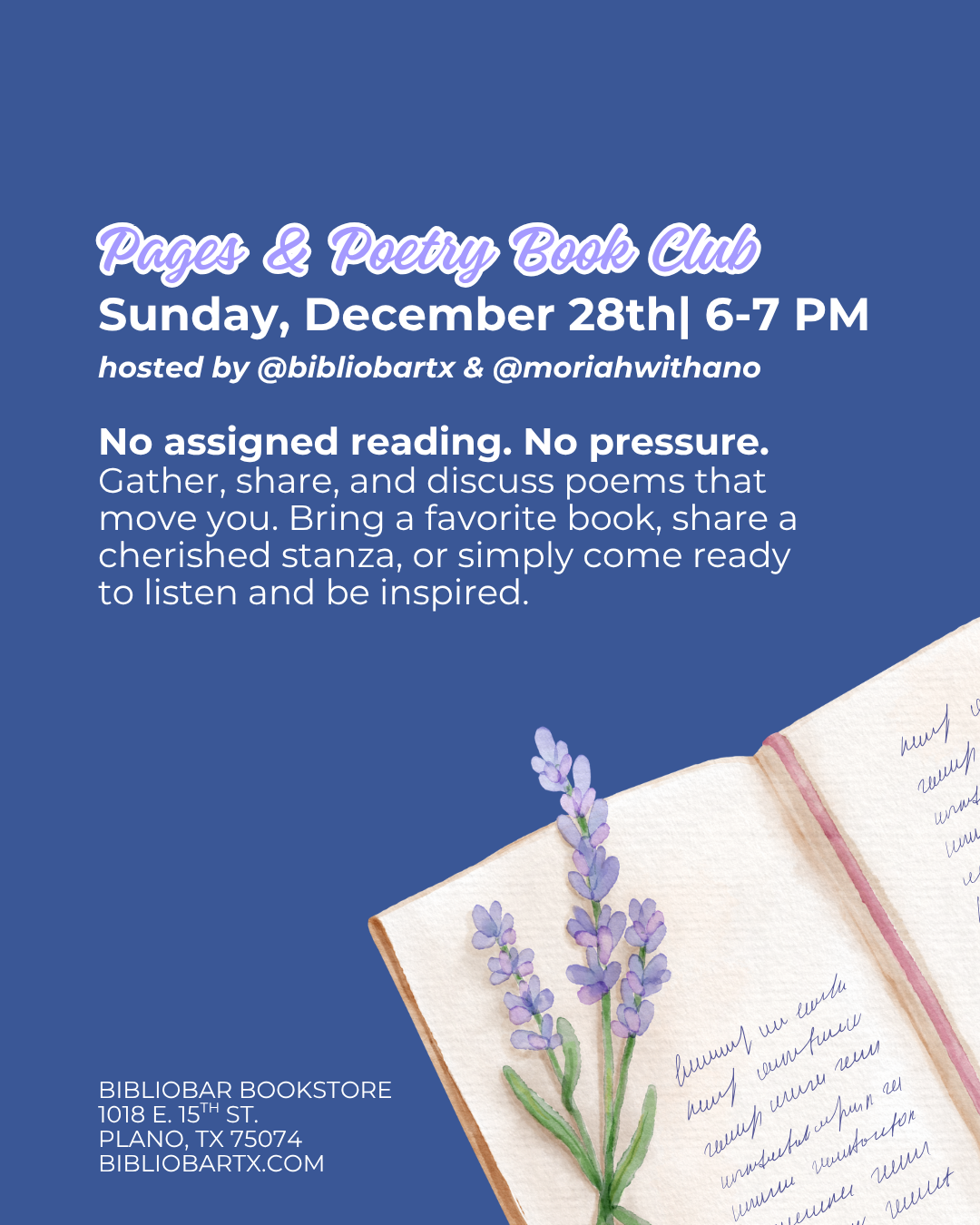 December Poetry Book Club at Bibliobar
