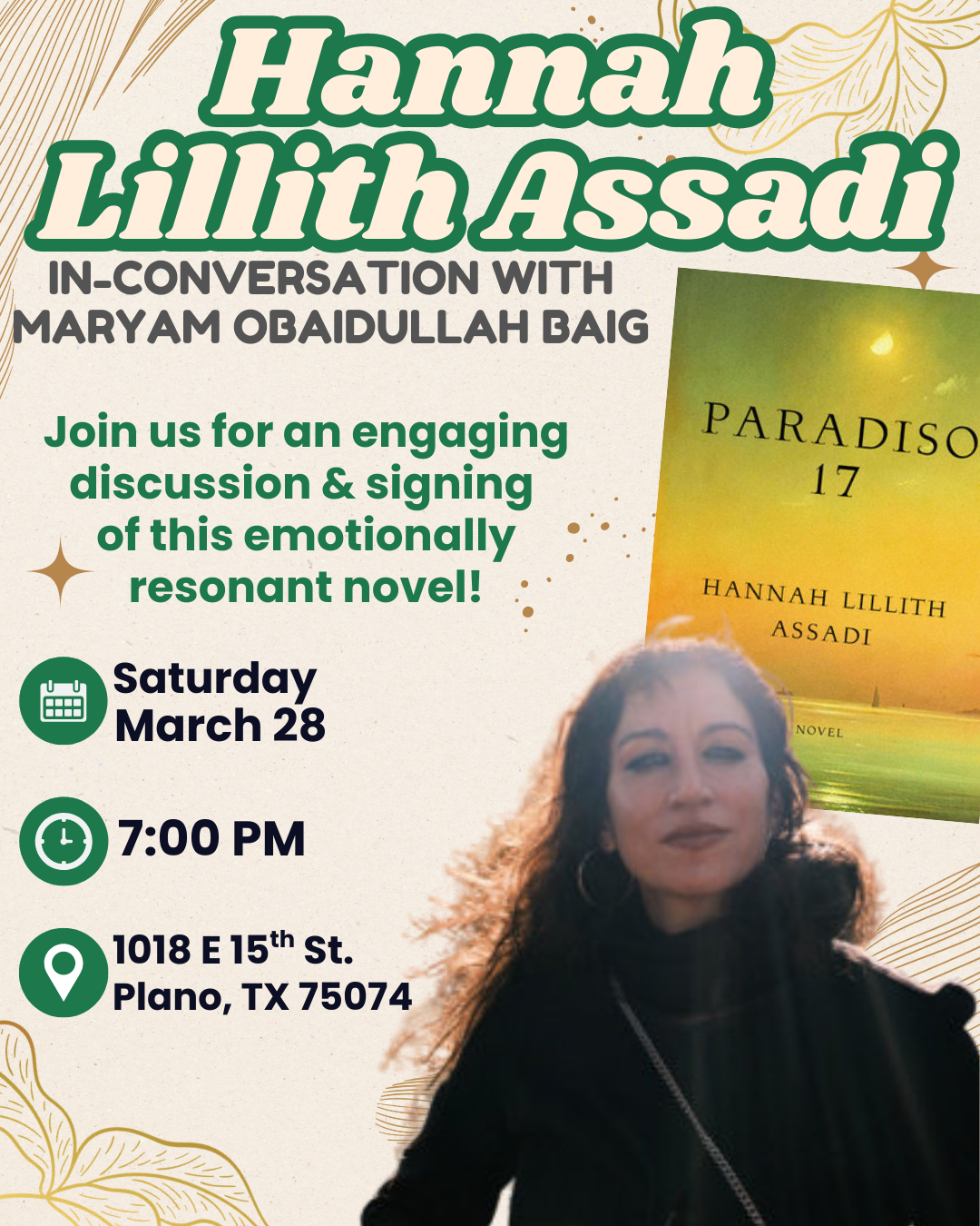 Hannah Lillith Assadi Paradiso 17 Signing &amp; In-Conversation