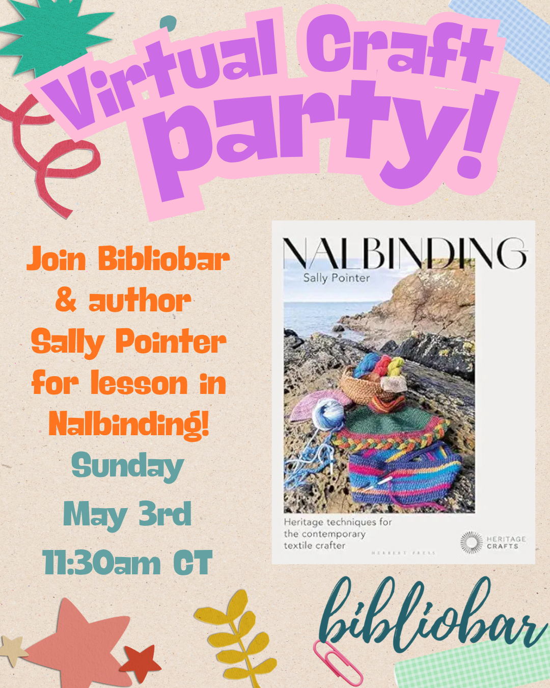 Virtual Crafting Event with Sally Pointer, author of Nalbinding!