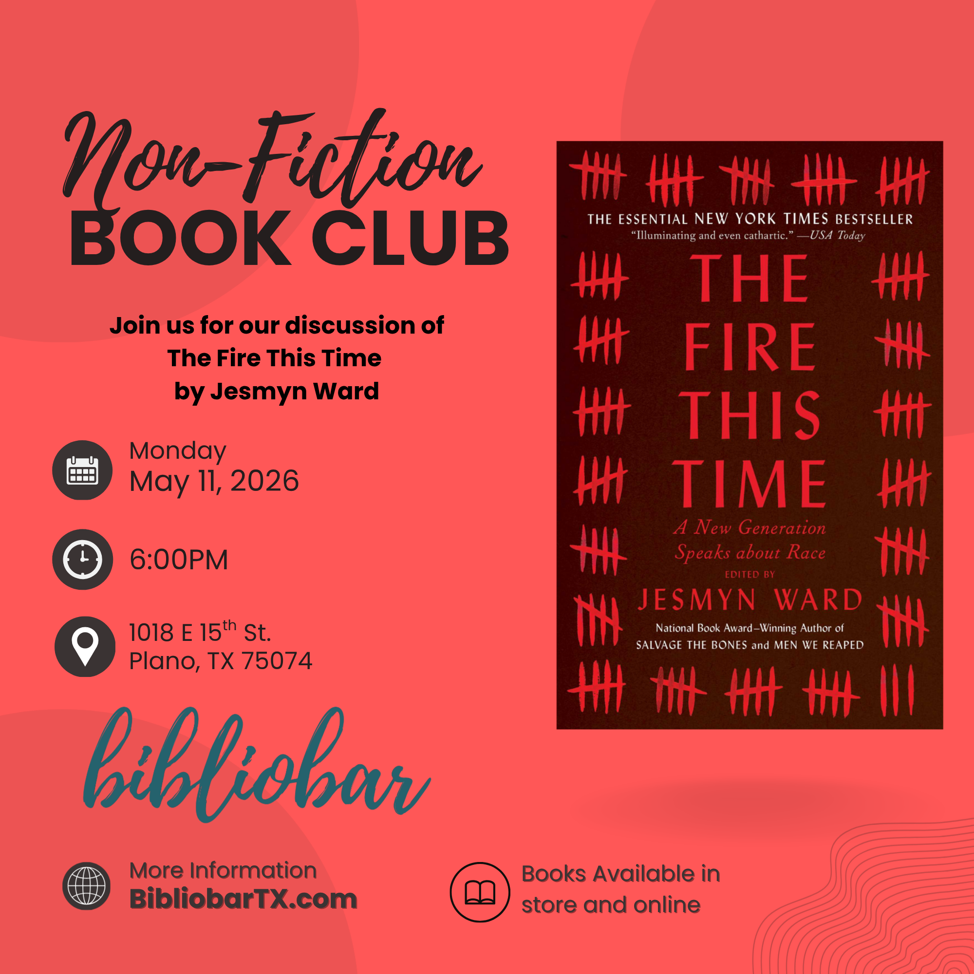 Non-Fiction Book Club - The Fire This Time by Jesmyn Ward