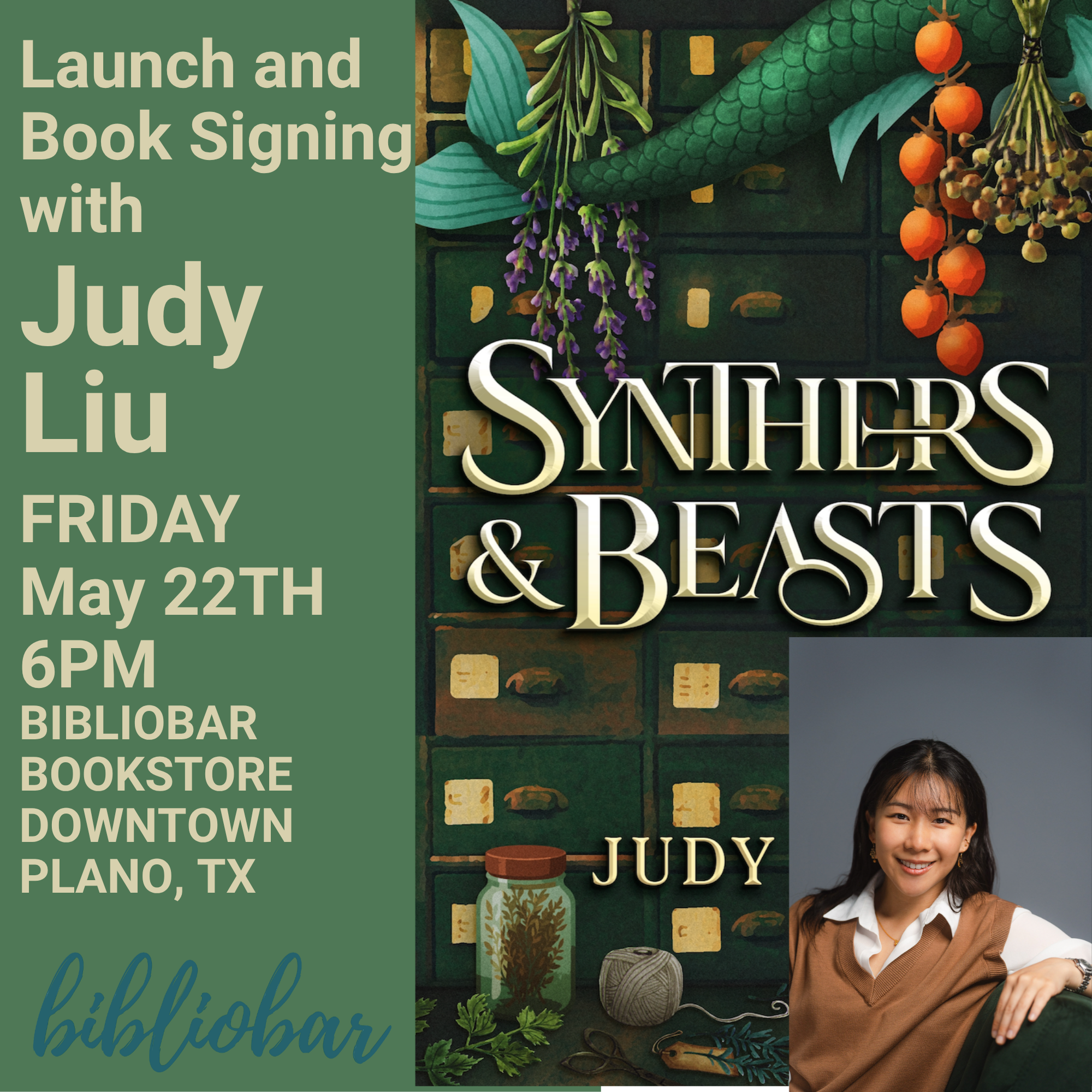 Signing and Book Launch Party with Judy Liu for release of Synthers &amp; Beasts