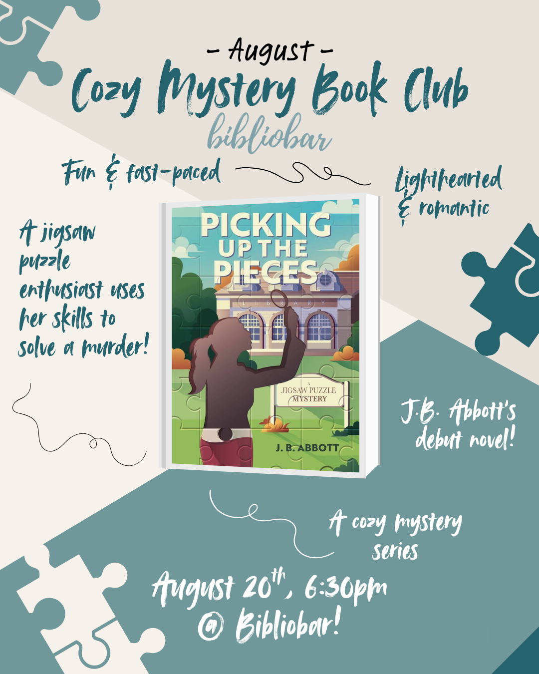 Cozy Mystery Book Club - August, "Picking Up The Pieces"