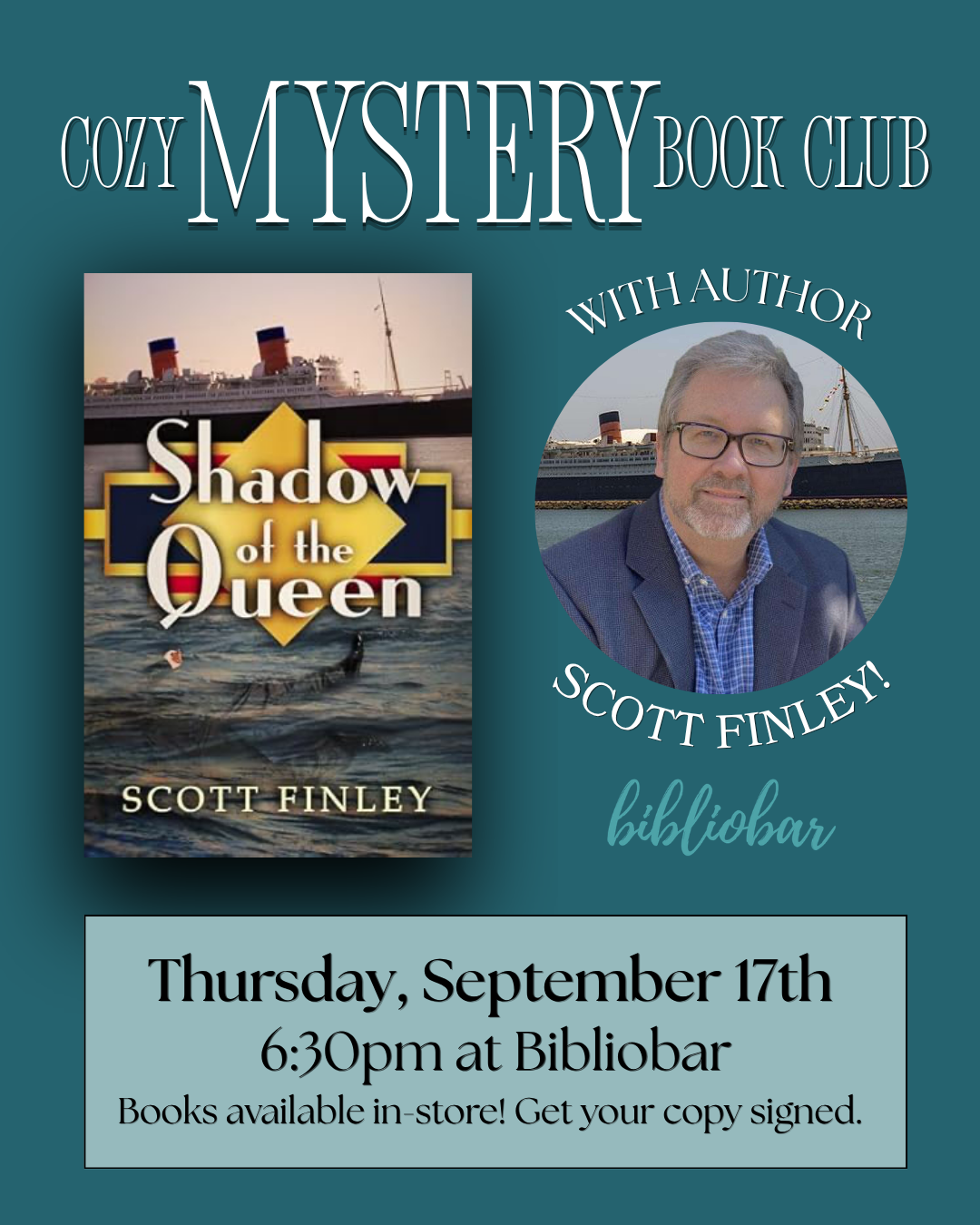 September Cozy Mystery Book Club: "The Shadow of the Queen" with author Scott Finley!