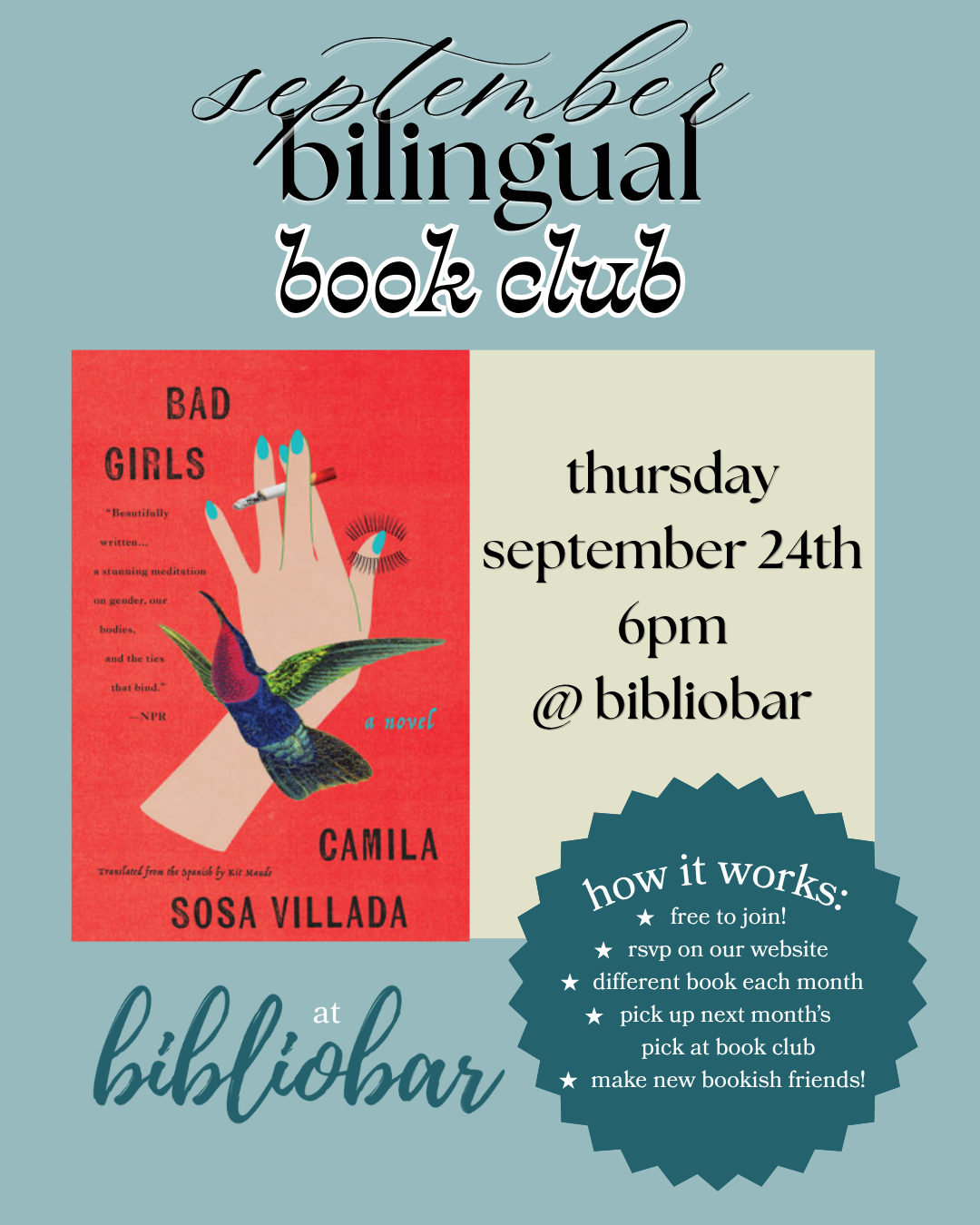 September Bilingual Book Club: "Bad Girls / Las Malas" by Camila Sosa Villada