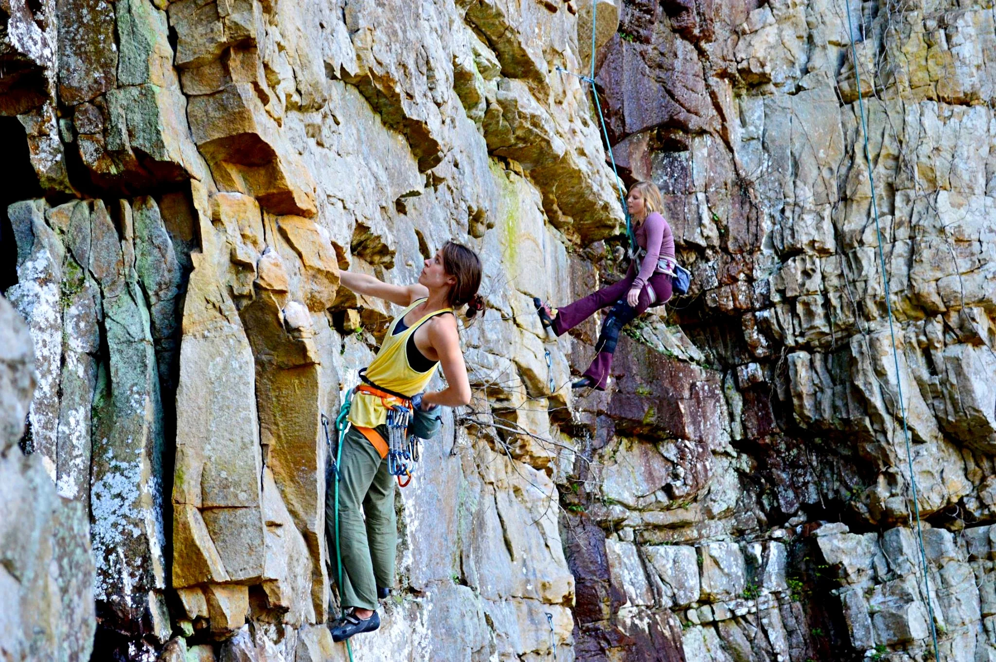 Climbers at Denny Cove. Photo: Southeastern Climbers Coalition