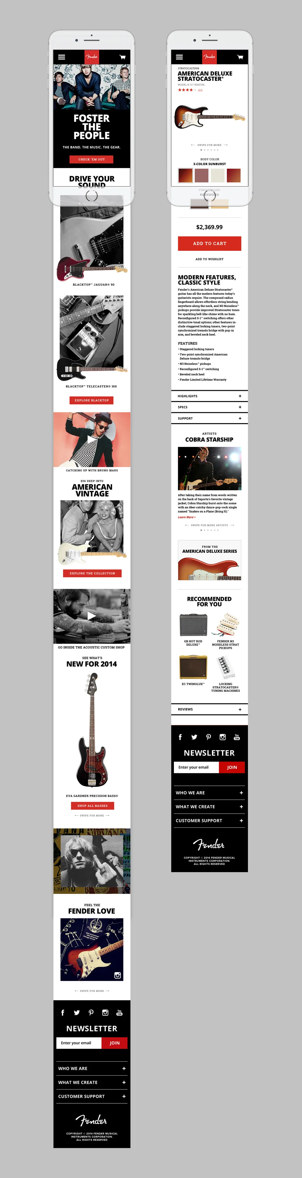  Homepage and product page – Mobile views 