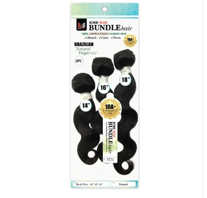 Bobbi Boss Brazilian Natural Virgin Unprocessed Human Hair Weave Bundle Body Wave 3PCS