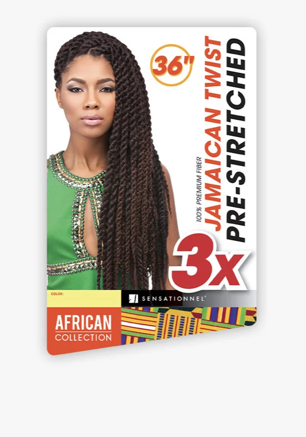SENSATIONNEL AFRICAN COLLECTION X-PRESSION PRE-STRETCHED CROCHET BRAID - 3X JAMAICAN TWIST 36
