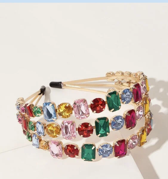 Rainbow Luxurious Diamond Rhinestone headband.&nbsp;