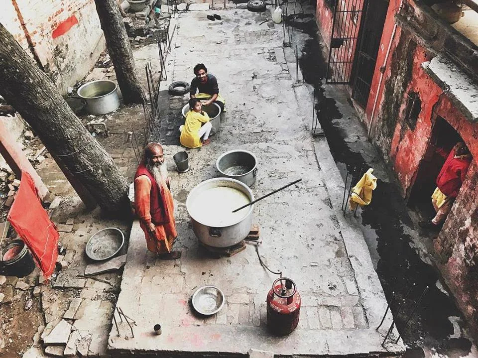 Photo by Emory Hall. Main cooking by ashram sannyasis.