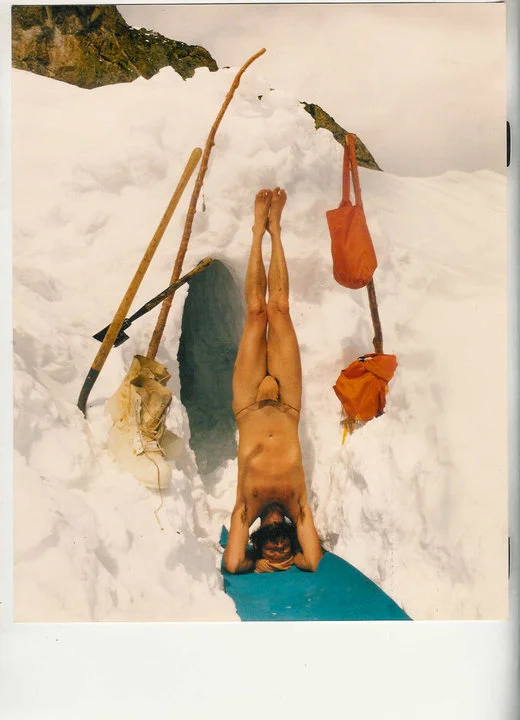 Swami Paramananda Saraswati outside his cave in the Rocky Mountains of Colorado