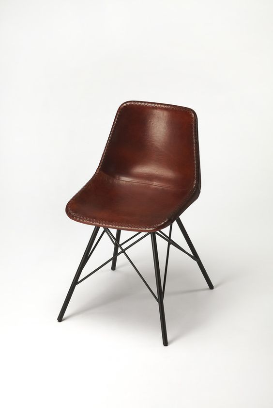    Inland Brown Leather Side Chair     $329 sold by Houzz  