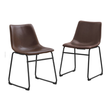    Brown Faux Leather Chairs - SET of 2     $163.49 sold by Overstock.com     