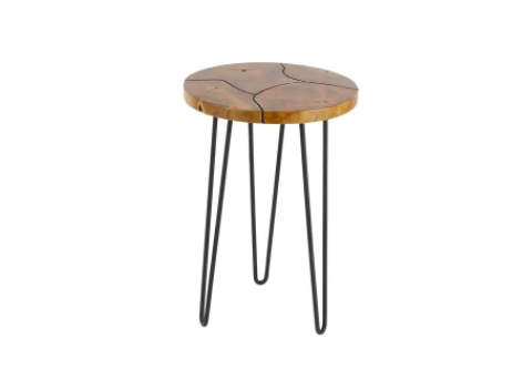    Rustic Iron Teak Wood Natural End Table     $82.46 sold by Home Deport  