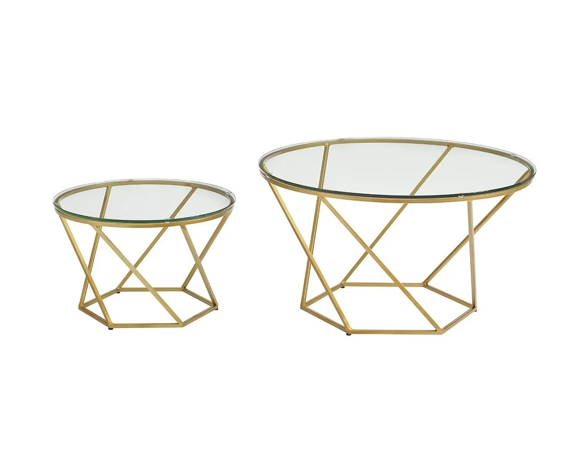    Gold Geometric Glass Nesting Tables - SET OF 2     $239.99 sold by Target  