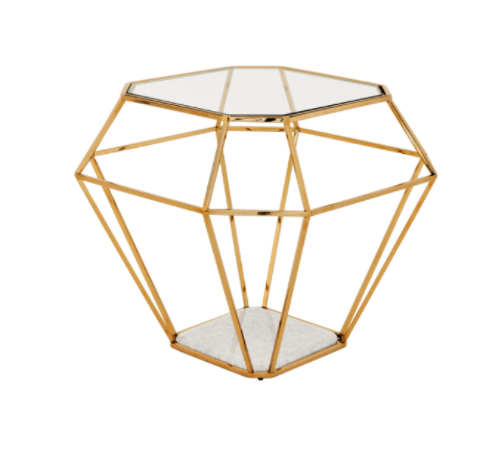 High/Low Airy Faceted Side Tables
