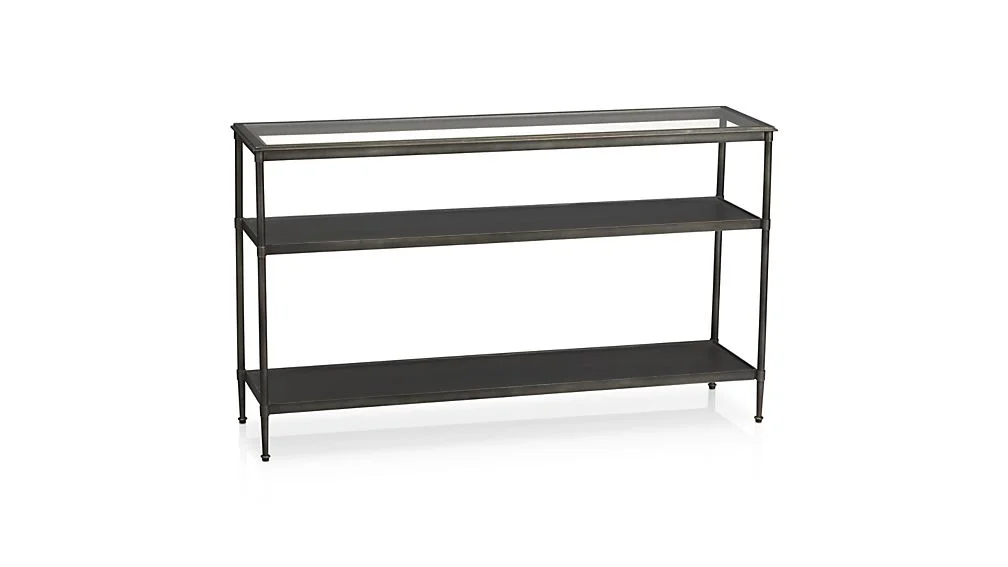 High/Low Industrial Iron Console Tables