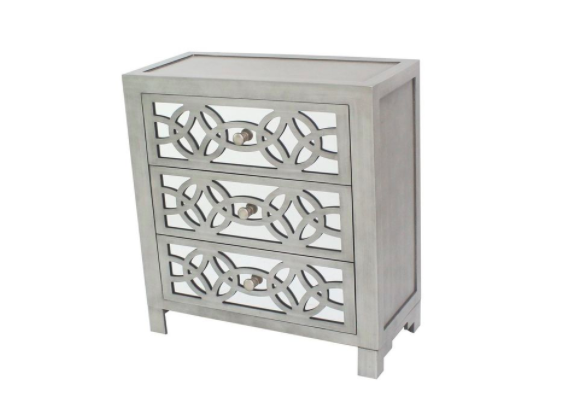    Irvin 3 Drawer Mirror Chest by Willa Arlo Interiors .&nbsp; 28'' H x 26'' W x 12'' D    $192.99 sold by Wayfair  