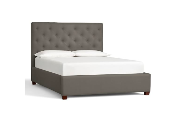    Lorraine Tufted Low Bed &amp; Headboard in    Washed Linen/Cotton, Metal Gray    $1,539.00 sold by Pottery Barn  