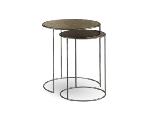 High/Low Metal Top Round Nesting Tables