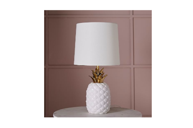 High/Low White Pineapple Lamps