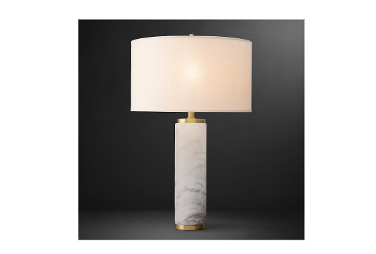 High/Low Marble Column Table Lamps