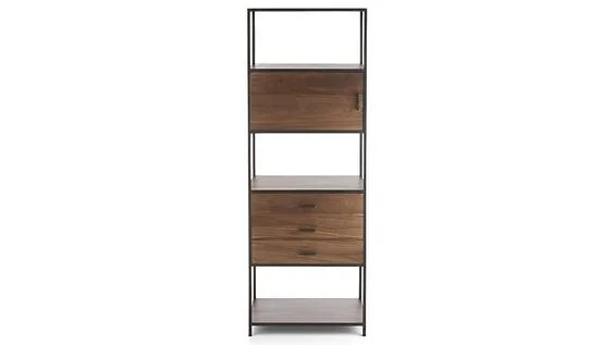 High/Low Metal & Wood Tall Bookcase