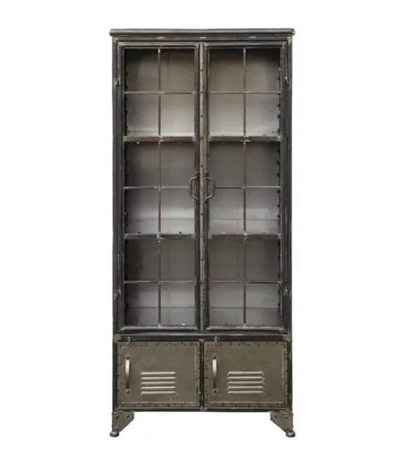    Distressed Black Metal Cabinet With 4 Doors     $825.00 sold on Houzz  
