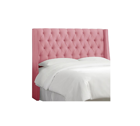 High Low Wingback King Bed In Blush, Bed Bath And Beyond King Headboard