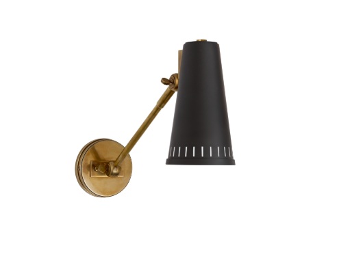 High/Low Antonio Black &amp; Brass 1-ARm Wall Sconce