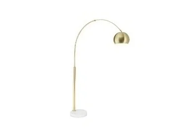 High/Low Brass Globe Arc Floor Lamp