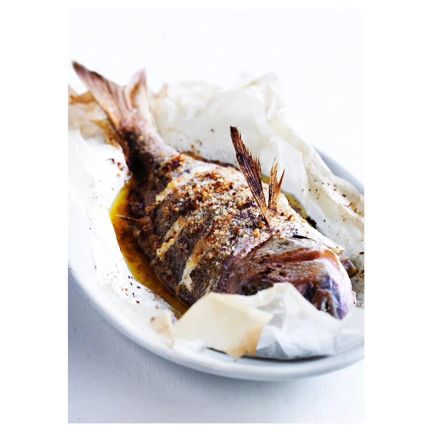 A oldie and such a goodie on a cold, rainy night. Baked Snapper Michael from the best of Gretta Anna with Martin Teplitzky. Delicious, juicy and so warming. Beautiful photography Ben Dearnley, design Yolande Gray, styling and photoshoot production Ca