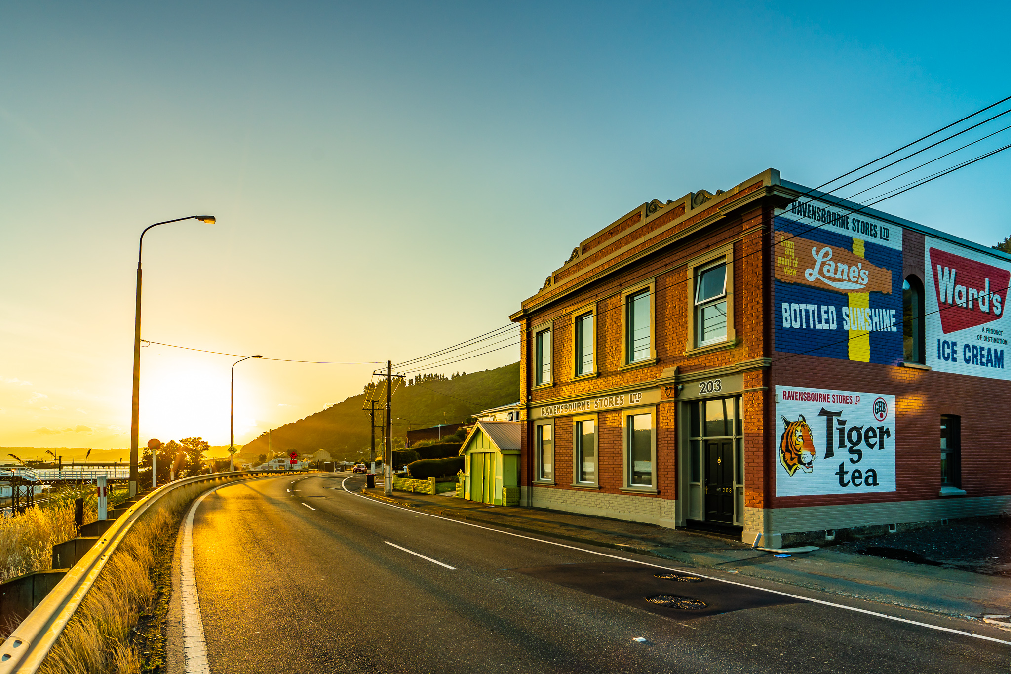 Ravensbourne Dairy sunset Dunedin