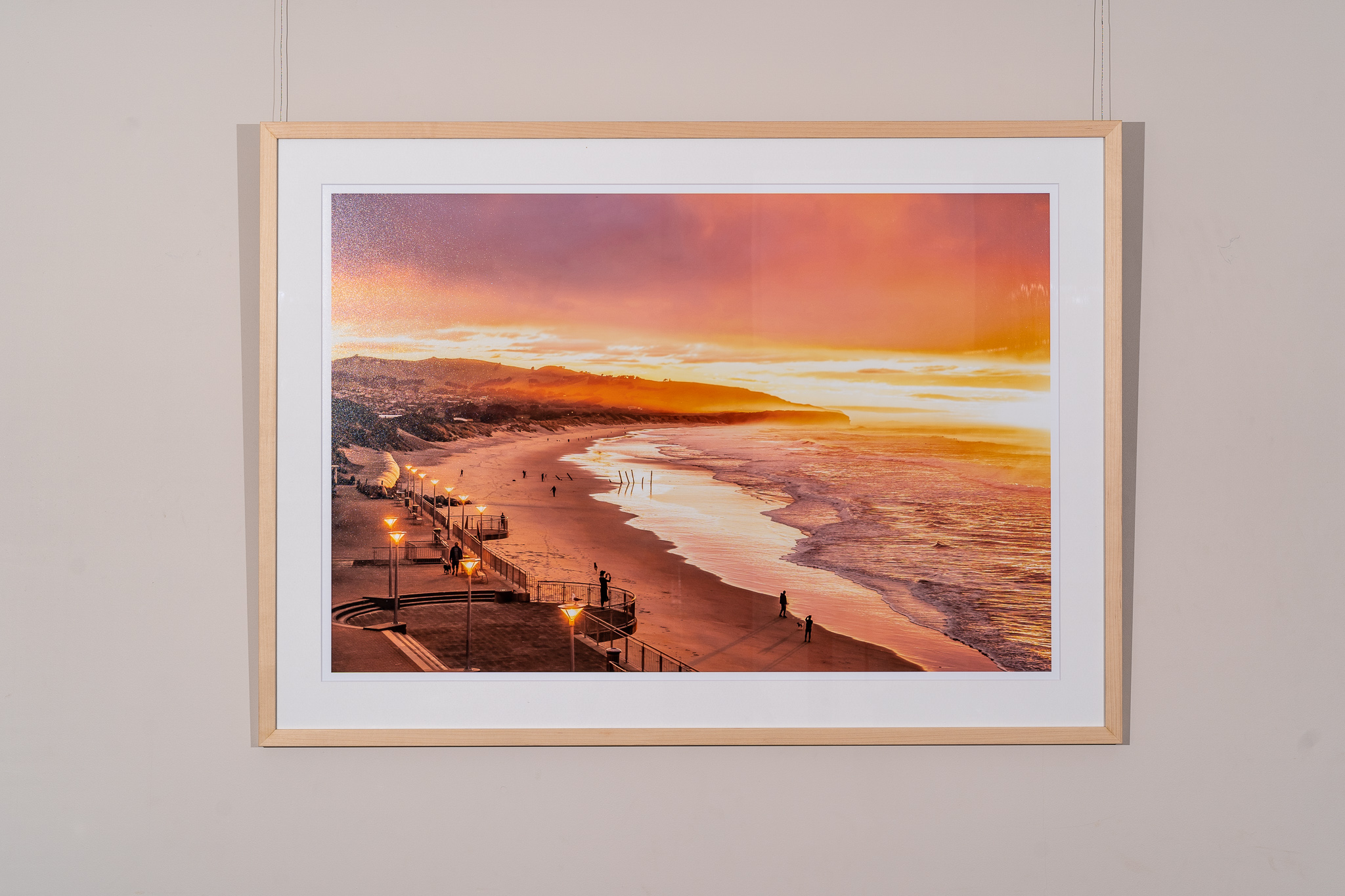 St Clair dunedin beach scene framed photograph