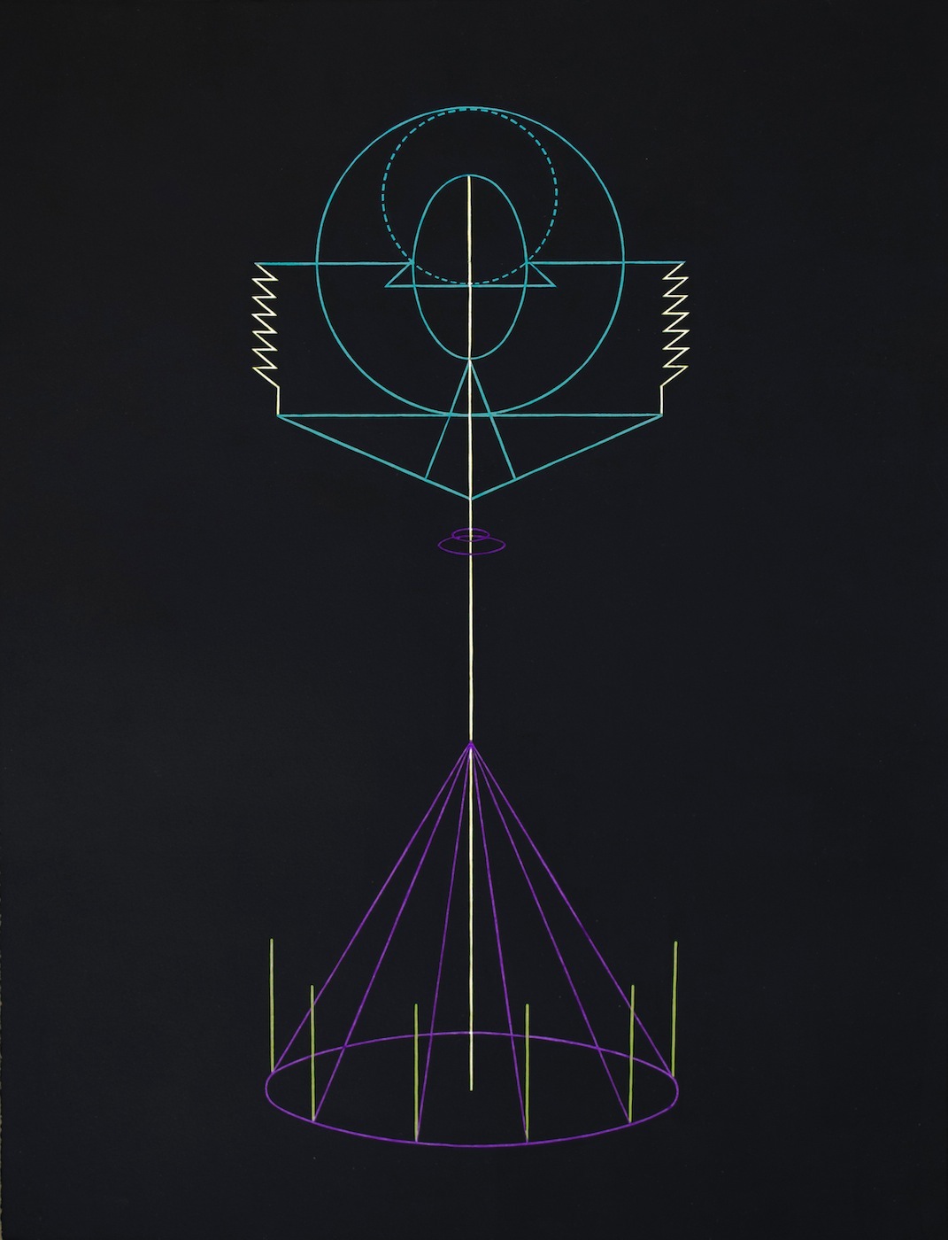 Prayer for circuits 2012 Acrylic and marker on paper 57 x 43.2 cm
