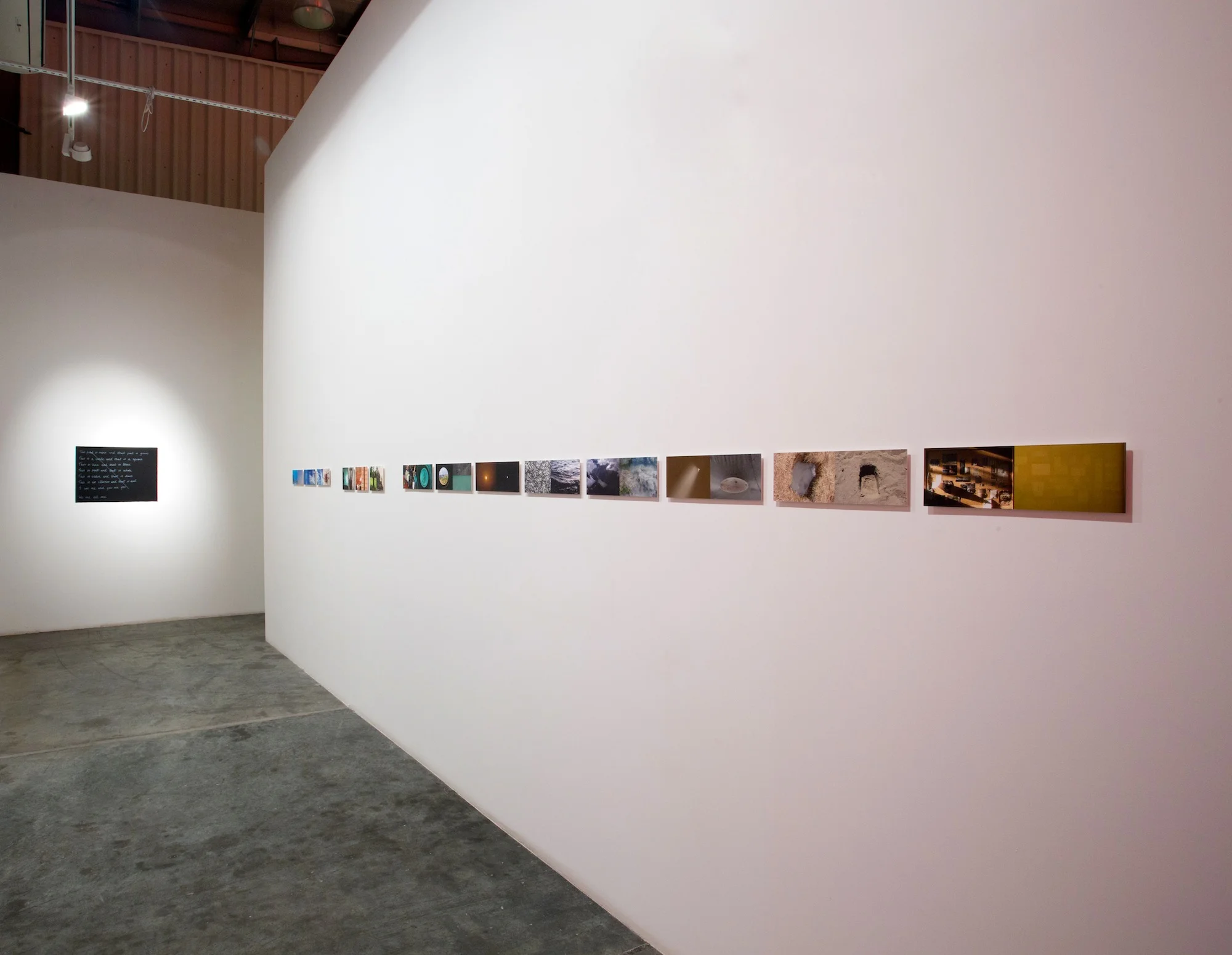 L. This part is mine, 2013, white marker on paper, 56 cm x 76 cm. R. Grist for the mill, 2012 - 2013, inkjet on hahnemüle photorag, 11.4 cm x 30.5 cm and 14.5 cm x 21.6 cm, edition 5 + 2 AP.