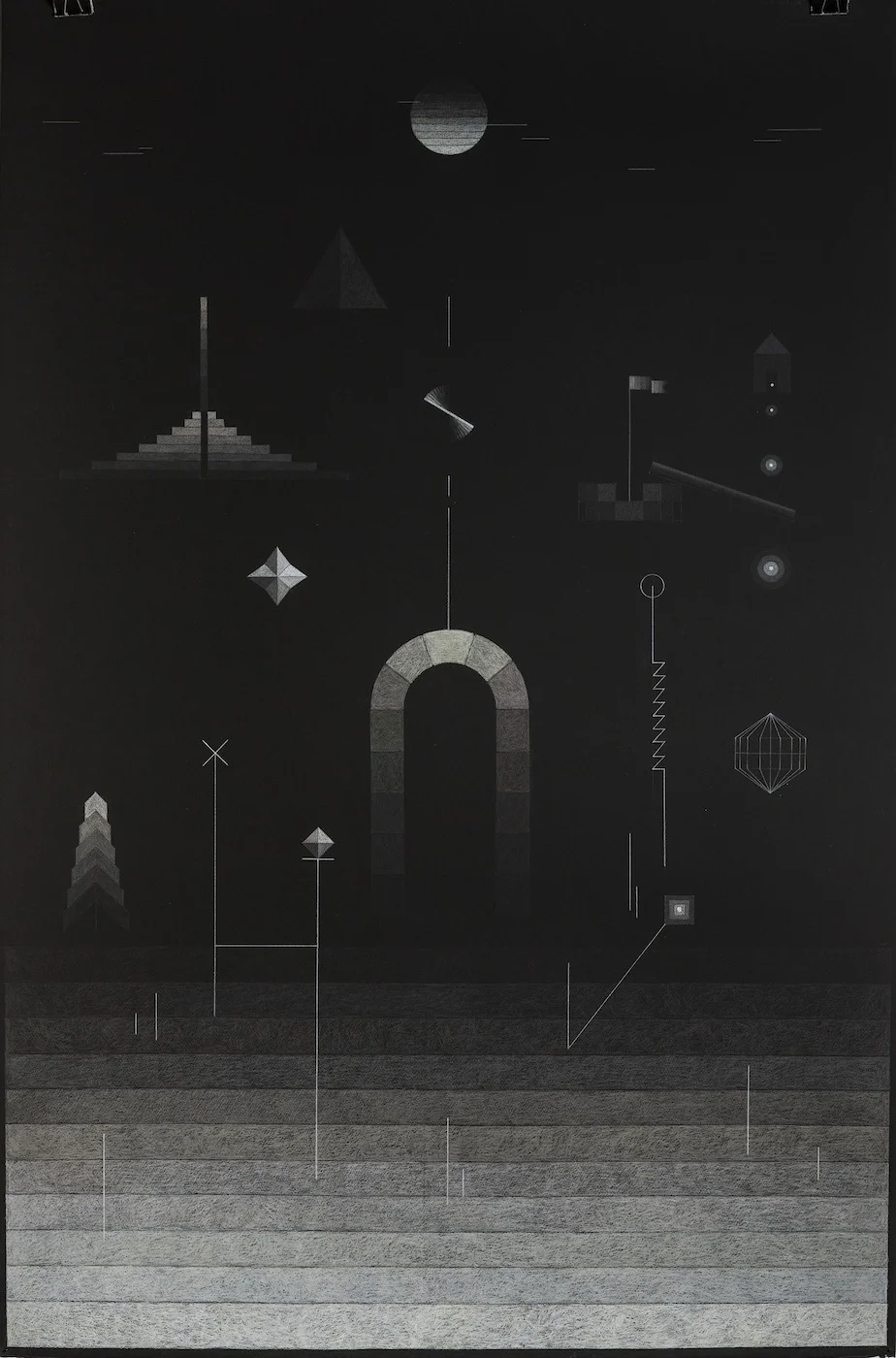 Lunar Trials 2014 Charcoal and pastel pencils on paper 154 x 101.3 cm