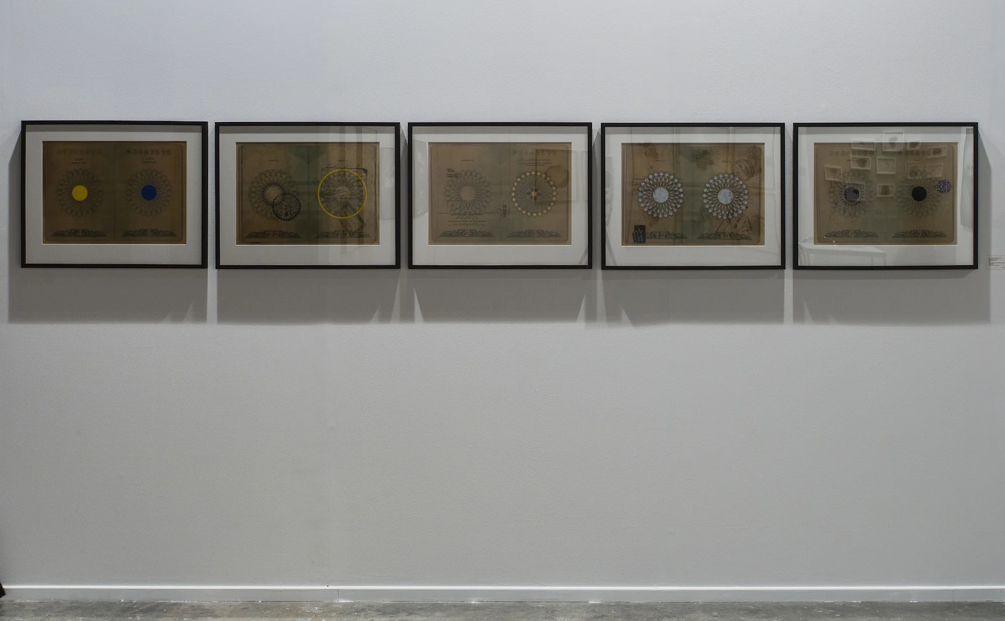 Alyssa Pheobus Mumtaz & Murad Khan Mumtaz Origin, Departure 2012 Natural pigments and opaque watercolor on digital print 37.465 x 53.34 cm each