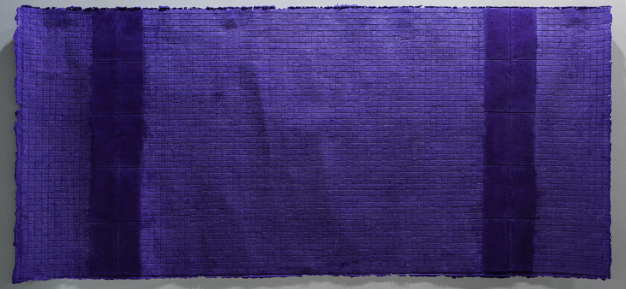 Caline Aoun Night Swimming Pool 2015 Blue carbon paper and paper cast 120 x 260 cm Edition of 3 + 1AP