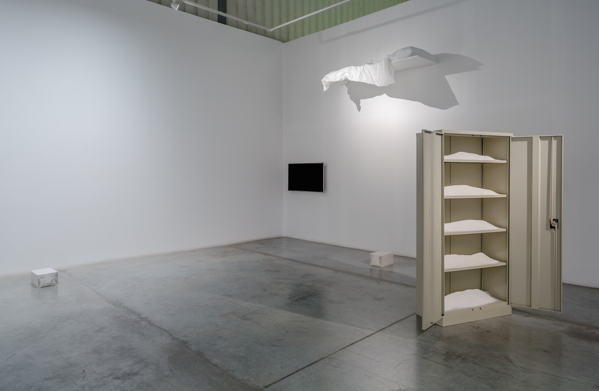 Installation view / I stood in the middle of the strait of Gibraltar and I dropped my left tear in the Atlantic ocean, and my right tear in the Mediterranean sea