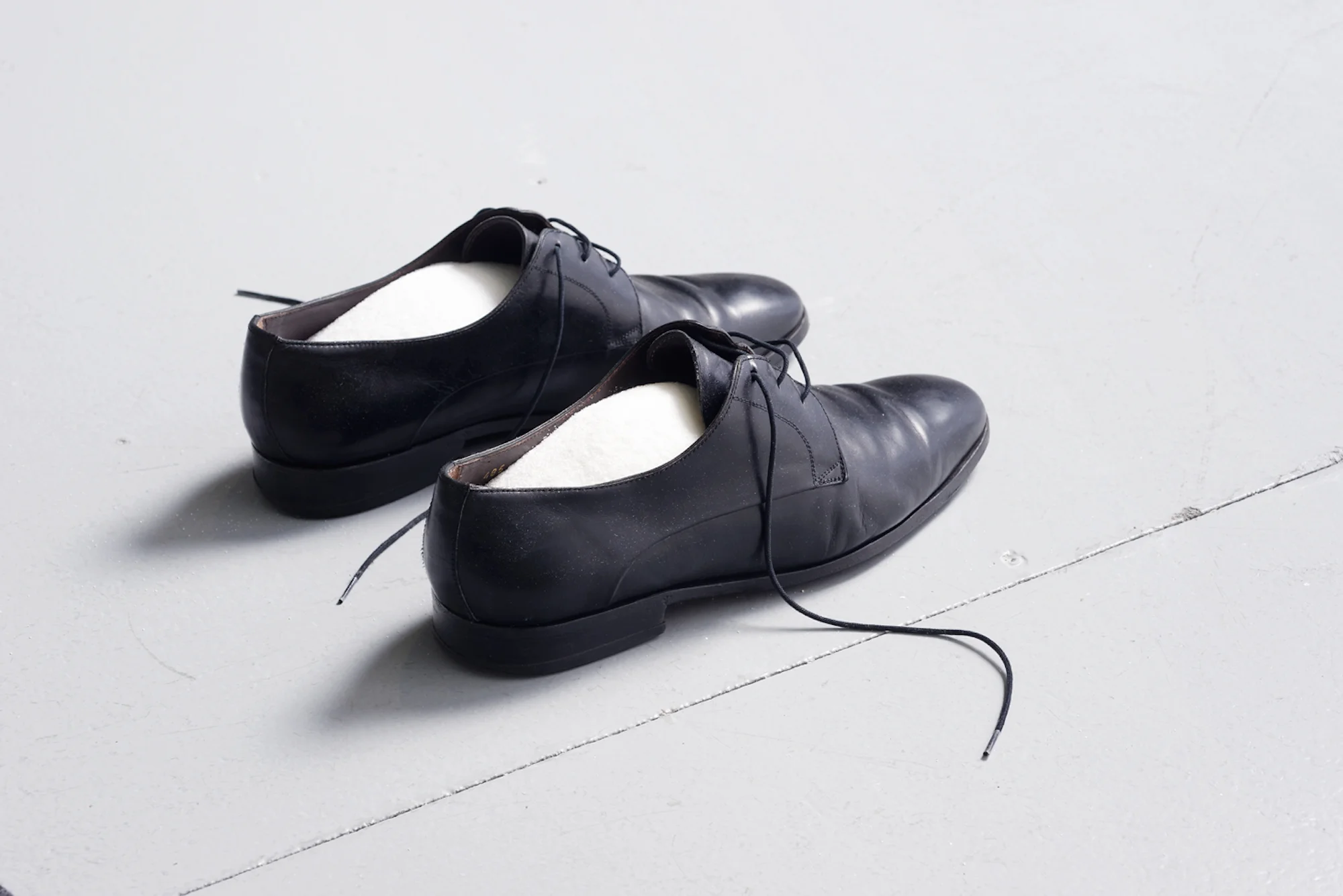 Untitled until now 2016 Artist's shoes, left shoe containing salt, right shoe containing sugar Dimensions variable