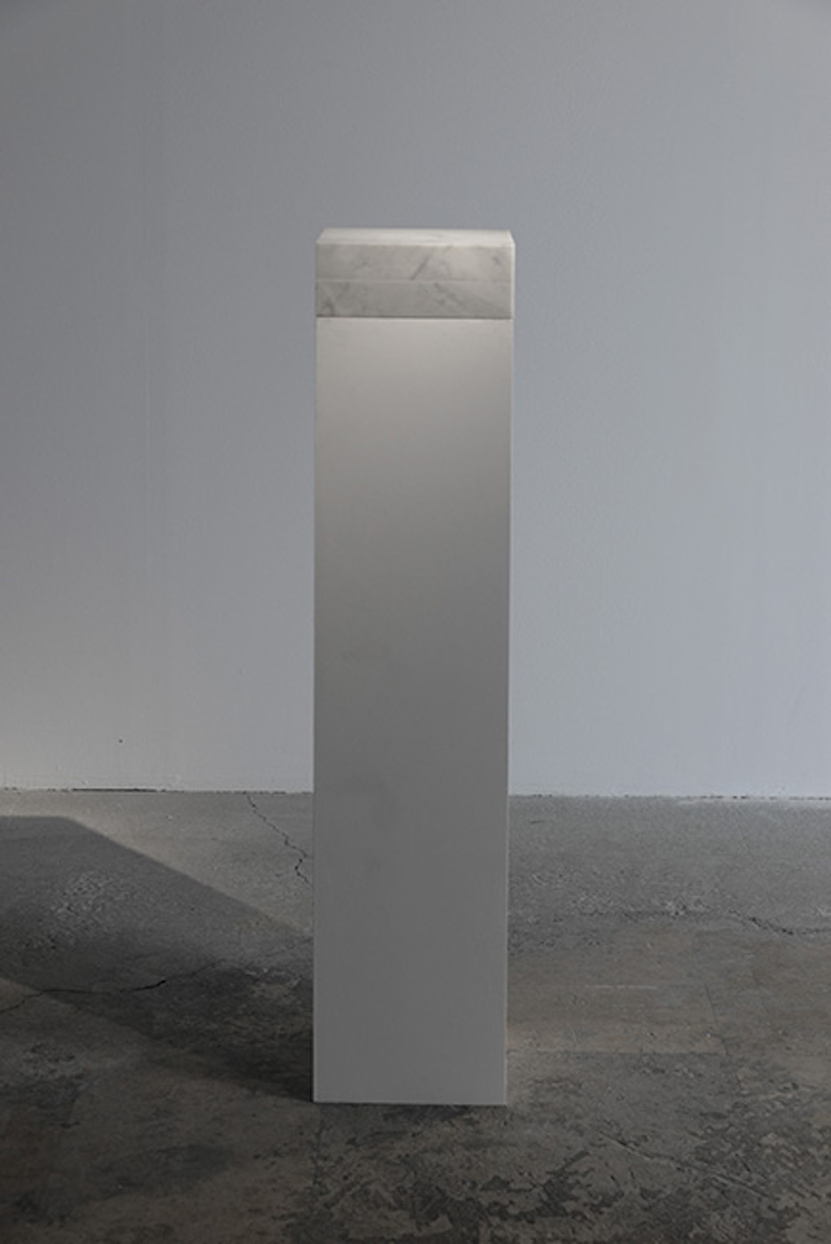  Night Enclosed in Marble 2012 – 2016 Carrara marble, 1cm3 of night of Kadisha valley Lebanon, hinges 23 x 23 x 9 cm   In 'Night Enclosed in Marble', the artist transported a Carrara marble box to a forest in Mount Lebanon on a dark night without moo