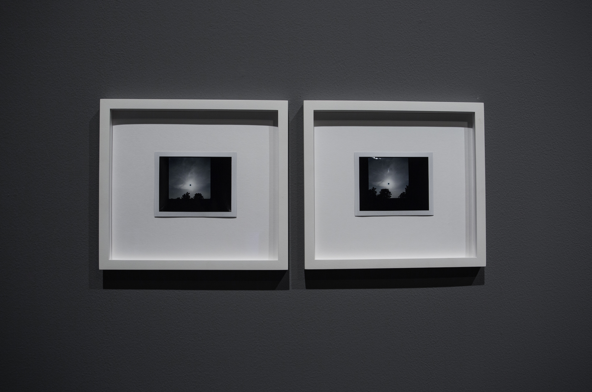  LEFT - RIGHT:  LEFT: Michael John Whelan, Transit of Venus (1), 2012, framed polaroid, 22 x 24 cm  //  RIGHT:  Michael John Whelan, Transit of Venus (2), 2012, framed polaroid, 22 x 24 cm 