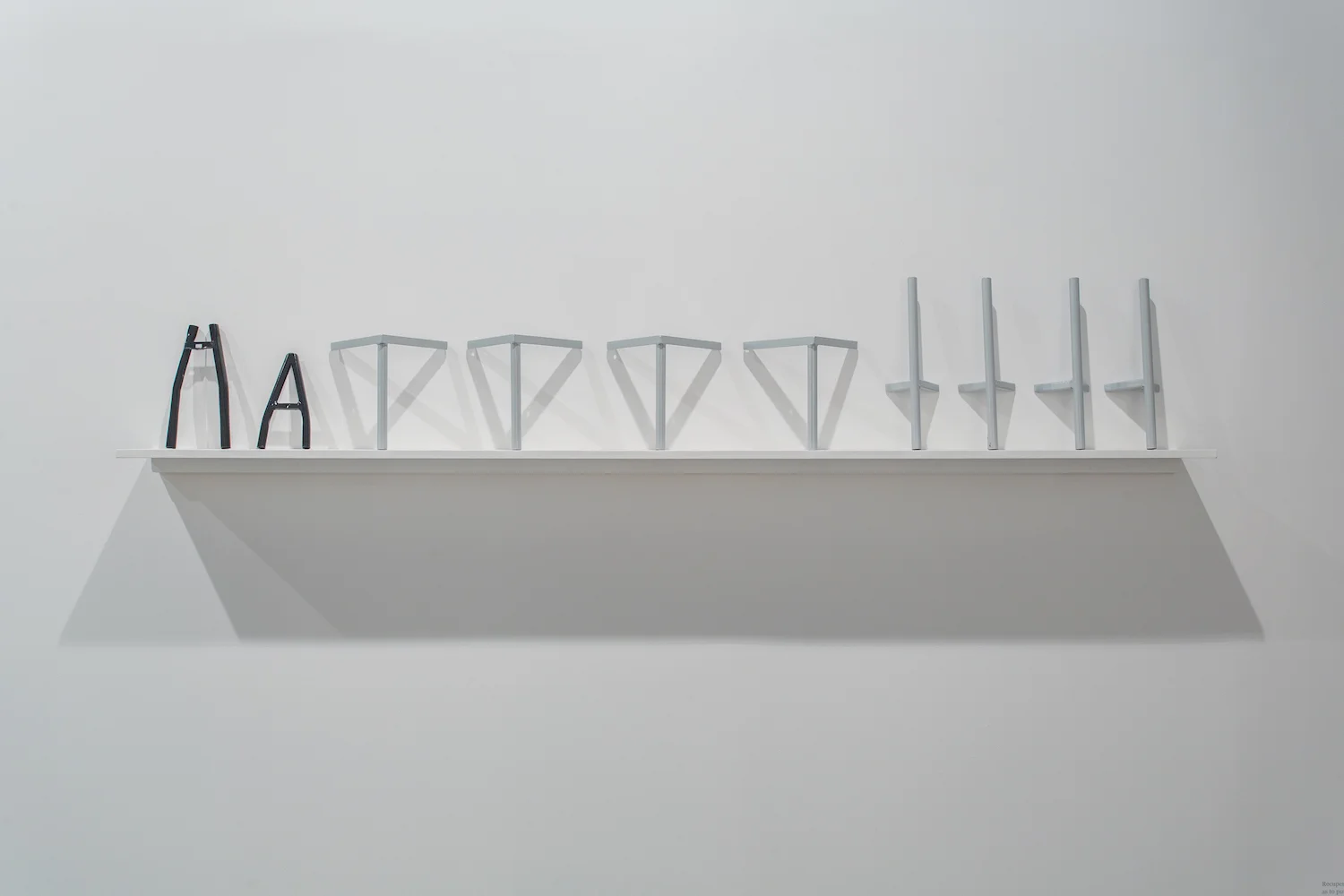 Stéphanie Saadé Strange Parts 2013 Metal parts from used furniture and objects cut and powder coated Various dimensions