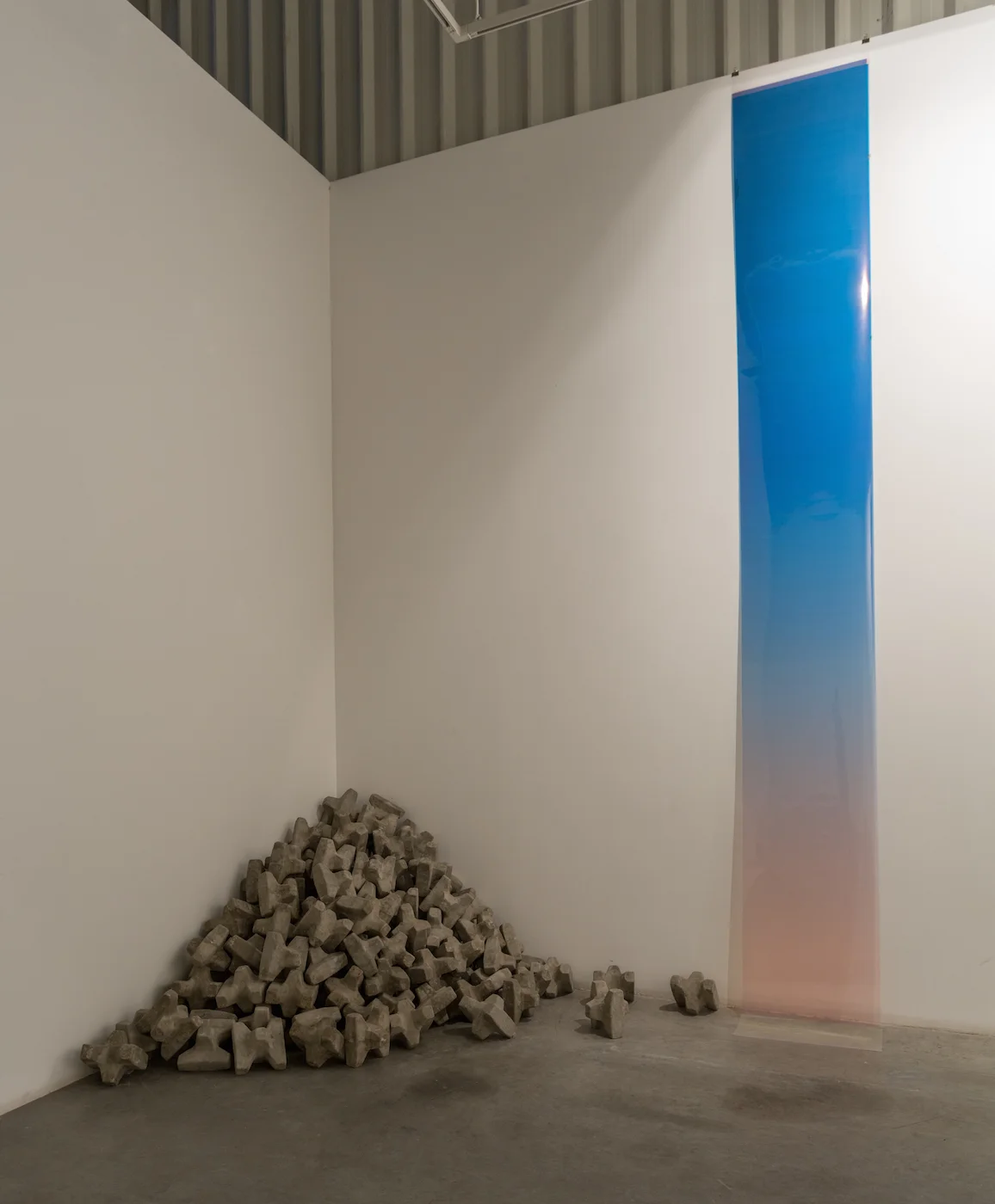 FLOOR: Rhythm Breakers 2015 Concrete Dimensions variable // WALL: Processing Days and Nights 2 2015 Unique inkjet print on Negative Permajet transfer film Dimensions variable
